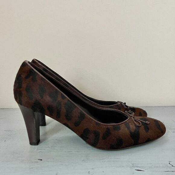Salvatore Ferragamo Calf Hair Leopard Heels | Size 9 - Picture 2 of 7